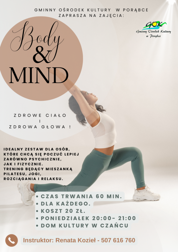 Plakat Pilates i&nbsp;Body and Mind
